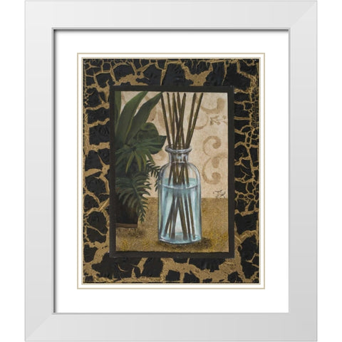 Golden Jungle Bath II White Modern Wood Framed Art Print with Double Matting by Hakimipour, Tiffany