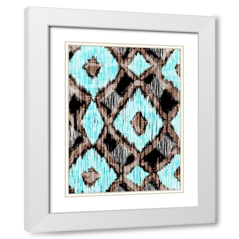 Rustic Ikat Border II White Modern Wood Framed Art Print with Double Matting by Biscardi, Nicholas