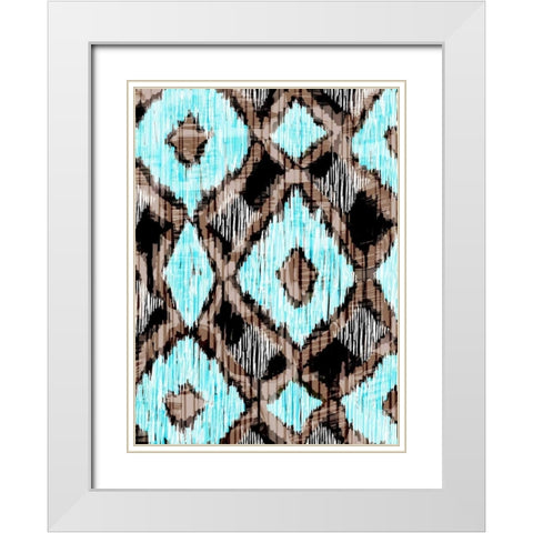 Rustic Ikat Border II White Modern Wood Framed Art Print with Double Matting by Biscardi, Nicholas