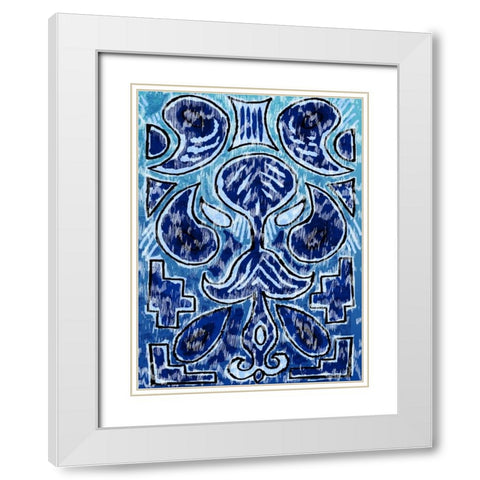 Rustic Ikat Border III White Modern Wood Framed Art Print with Double Matting by Biscardi, Nicholas