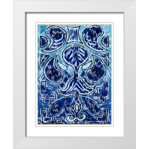 Rustic Ikat Border III White Modern Wood Framed Art Print with Double Matting by Biscardi, Nicholas