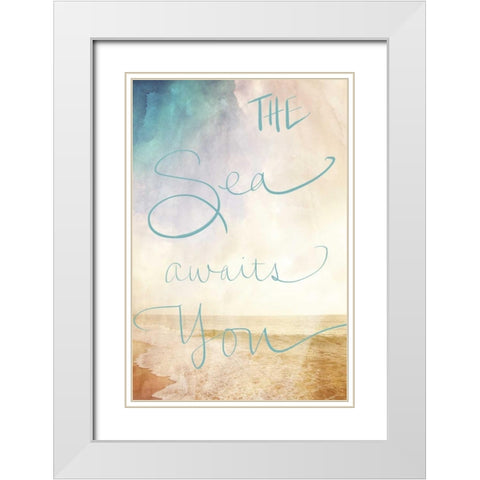 The Sea Awaits You White Modern Wood Framed Art Print with Double Matting by Bryant, Susan