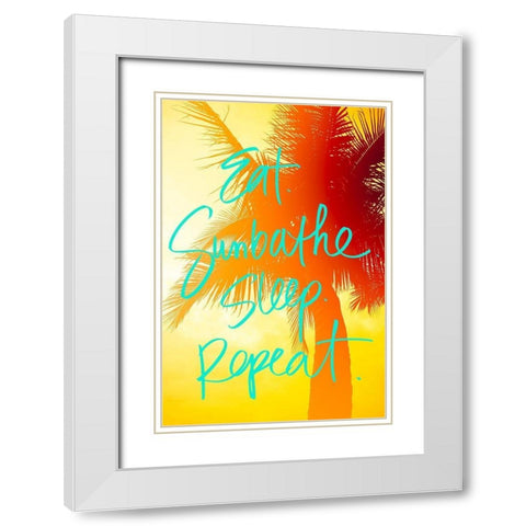 Golden Palm White Modern Wood Framed Art Print with Double Matting by Bryant, Susan