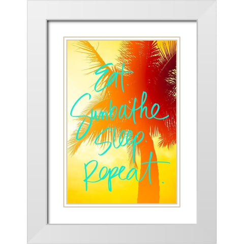 Golden Palm White Modern Wood Framed Art Print with Double Matting by Bryant, Susan