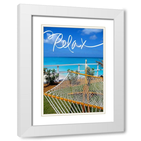 Relax White Modern Wood Framed Art Print with Double Matting by Bryant, Susan