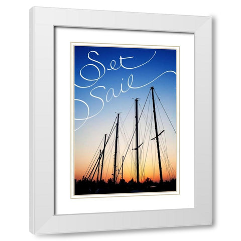 Set Sail White Modern Wood Framed Art Print with Double Matting by Bryant, Susan