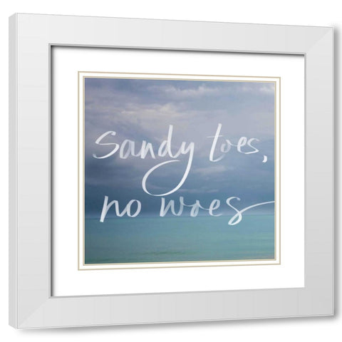 Sandy Toes White Modern Wood Framed Art Print with Double Matting by Bryant, Susan