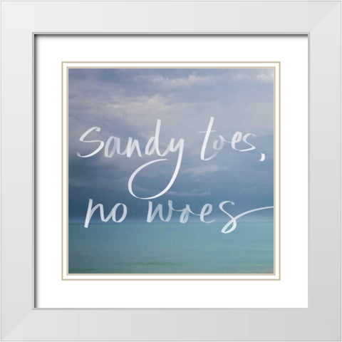 Sandy Toes White Modern Wood Framed Art Print with Double Matting by Bryant, Susan