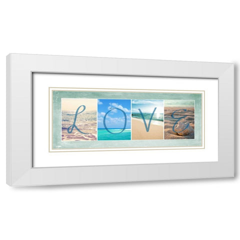 Sea Love White Modern Wood Framed Art Print with Double Matting by Bryant, Susan