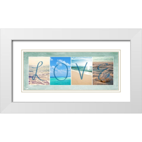 Sea Love White Modern Wood Framed Art Print with Double Matting by Bryant, Susan
