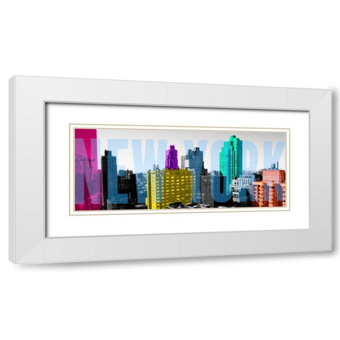Neon NYC White Modern Wood Framed Art Print with Double Matting by Bryant, Susan