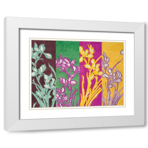Cattleyas White Modern Wood Framed Art Print with Double Matting by Loreth, Lanie