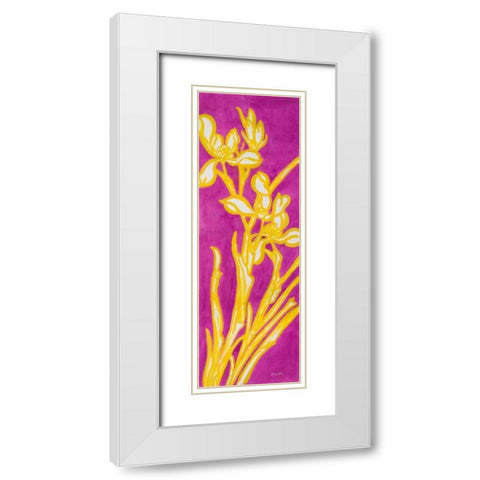 Pinl Cattleyas Panel White Modern Wood Framed Art Print with Double Matting by Loreth, Lanie