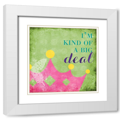 Big Deal I White Modern Wood Framed Art Print with Double Matting by SD Graphics Studio