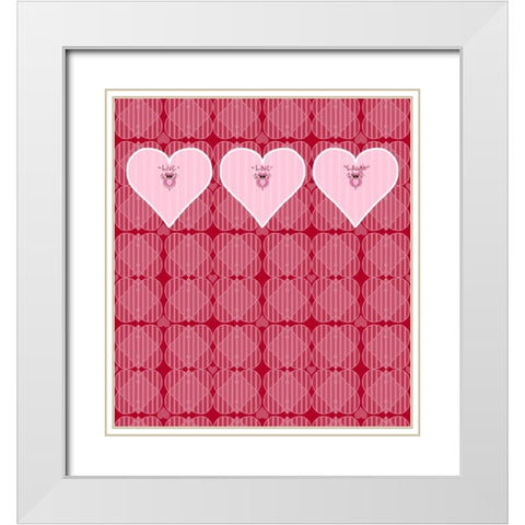 Love Owls White Modern Wood Framed Art Print with Double Matting by Metz, Andi