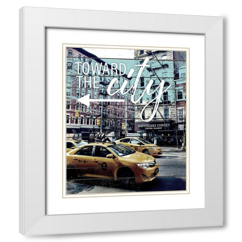 Toward The City White Modern Wood Framed Art Print with Double Matting by Acosta