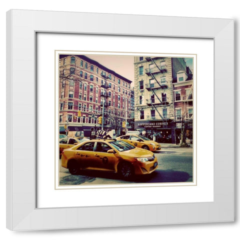 Coffee Break White Modern Wood Framed Art Print with Double Matting by Acosta