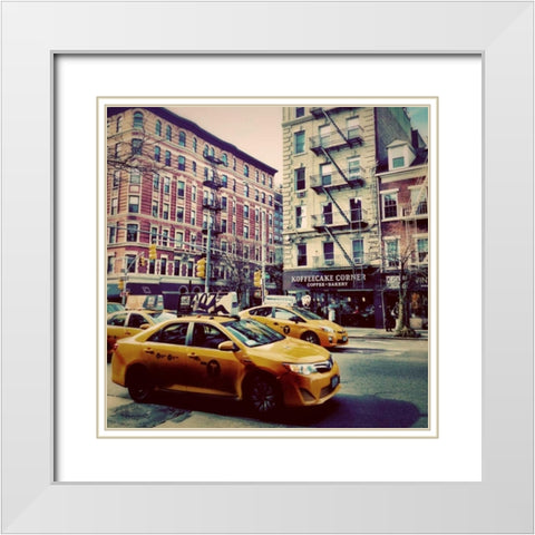 Coffee Break White Modern Wood Framed Art Print with Double Matting by Acosta