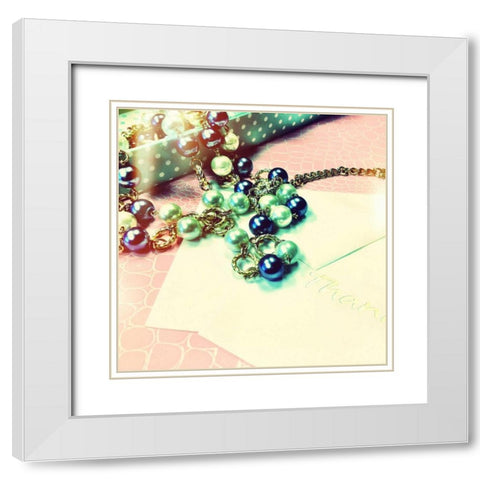 Thanks  (jewelry) White Modern Wood Framed Art Print with Double Matting by Acosta