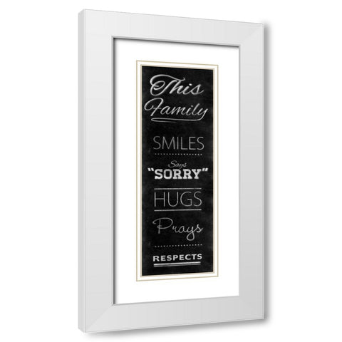 Family Chalk Panel I White Modern Wood Framed Art Print with Double Matting by SD Graphics Studio