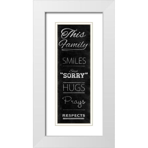 Family Chalk Panel I White Modern Wood Framed Art Print with Double Matting by SD Graphics Studio