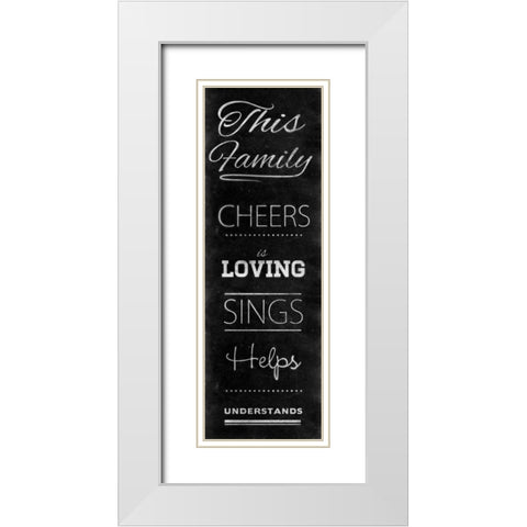 Family Chalk Panel II White Modern Wood Framed Art Print with Double Matting by SD Graphics Studio