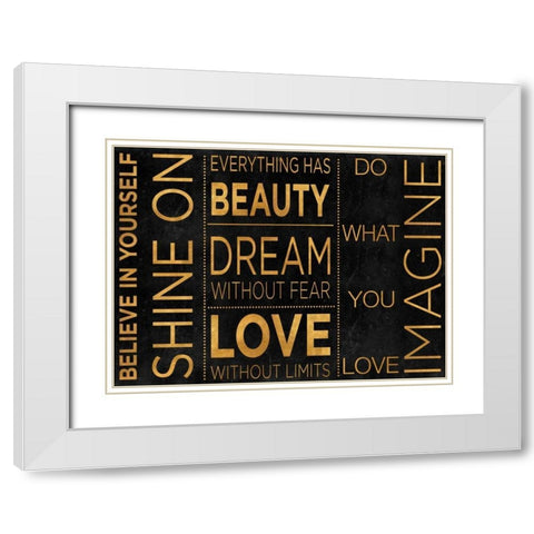Believe Inspiration White Modern Wood Framed Art Print with Double Matting by SD Graphics Studio