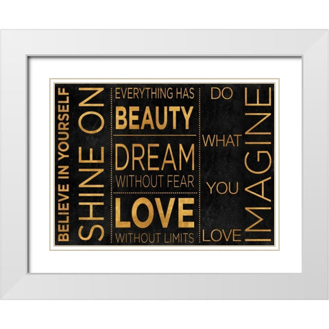 Believe Inspiration White Modern Wood Framed Art Print with Double Matting by SD Graphics Studio