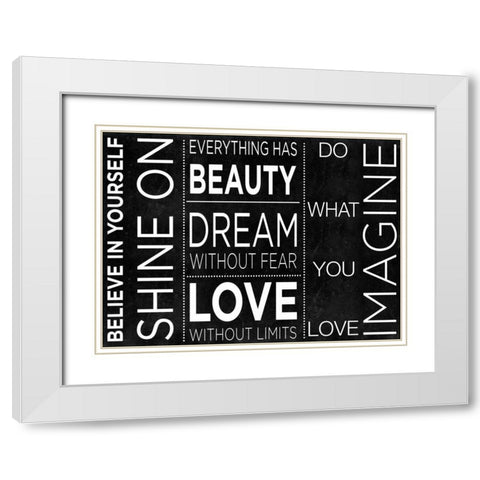 Believe Inspiration White Modern Wood Framed Art Print with Double Matting by SD Graphics Studio
