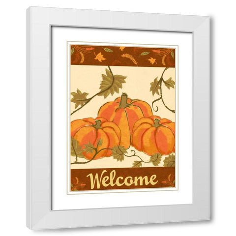 Harvest Pumpkin White Modern Wood Framed Art Print with Double Matting by Biscardi, Nicholas