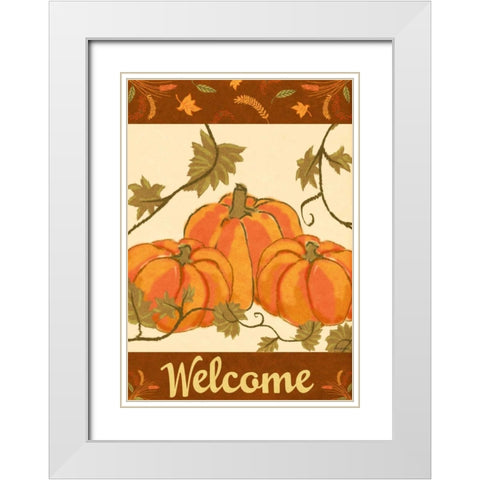 Harvest Pumpkin White Modern Wood Framed Art Print with Double Matting by Biscardi, Nicholas
