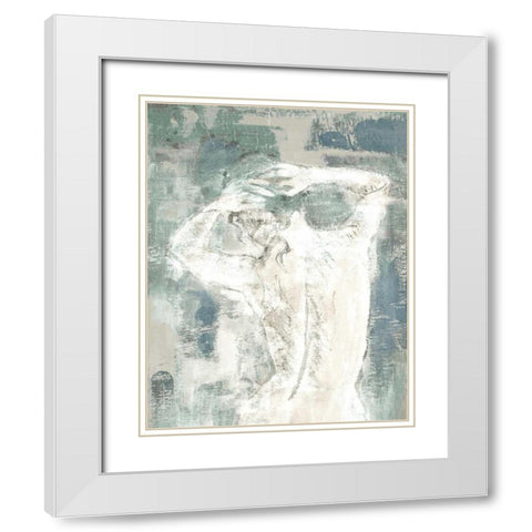 Figure on Abstract I White Modern Wood Framed Art Print with Double Matting by Loreth, Lanie