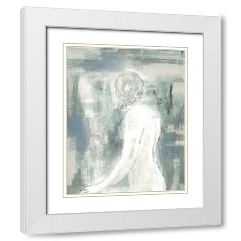 Figure on Abstract II White Modern Wood Framed Art Print with Double Matting by Loreth, Lanie