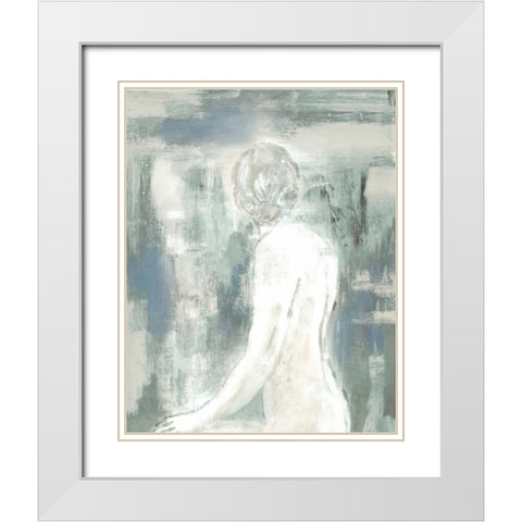 Figure on Abstract II White Modern Wood Framed Art Print with Double Matting by Loreth, Lanie
