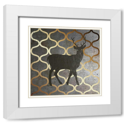 Metallic Nature I White Modern Wood Framed Art Print with Double Matting by Metz, Andi