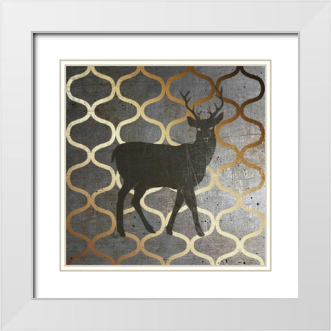 Metallic Nature I White Modern Wood Framed Art Print with Double Matting by Metz, Andi