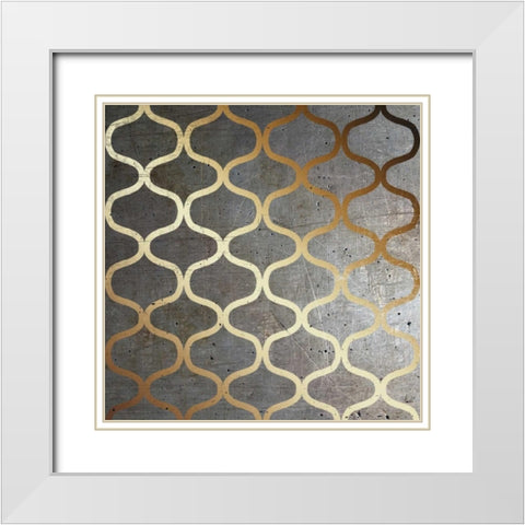 Metallic Nature Background White Modern Wood Framed Art Print with Double Matting by Metz, Andi