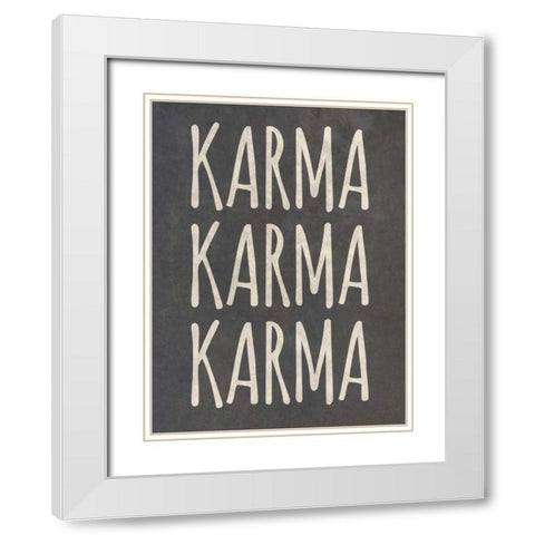 Karma I White Modern Wood Framed Art Print with Double Matting by SD Graphics Studio