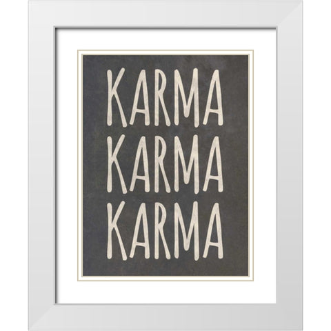 Karma I White Modern Wood Framed Art Print with Double Matting by SD Graphics Studio