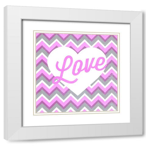 Heart Of II White Modern Wood Framed Art Print with Double Matting by SD Graphics Studio
