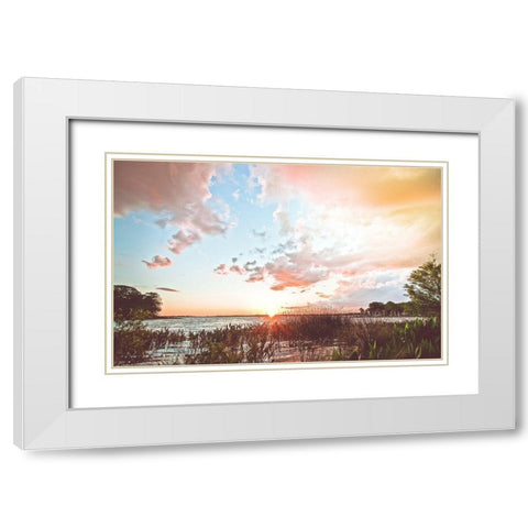 Sunset White Modern Wood Framed Art Print with Double Matting by Nawrocke, Bruce
