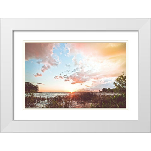 Sunset White Modern Wood Framed Art Print with Double Matting by Nawrocke, Bruce