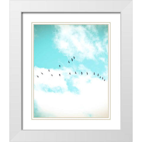 Flying V White Modern Wood Framed Art Print with Double Matting by Poynter, Kelly