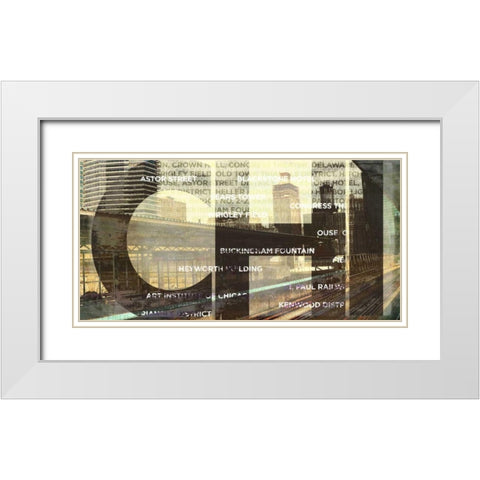 Chicago Train Station White Modern Wood Framed Art Print with Double Matting by Peck, Gail