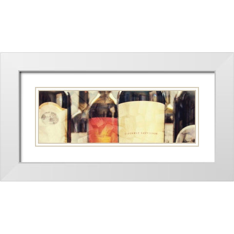 Wine Label Panel I White Modern Wood Framed Art Print with Double Matting by Peck, Gail