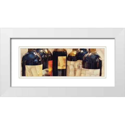 Wine Label Panel II White Modern Wood Framed Art Print with Double Matting by Peck, Gail