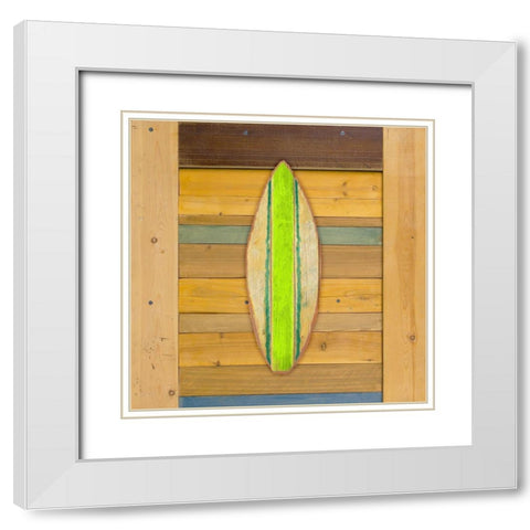 Havana Surfboard II White Modern Wood Framed Art Print with Double Matting by Medley, Elizabeth