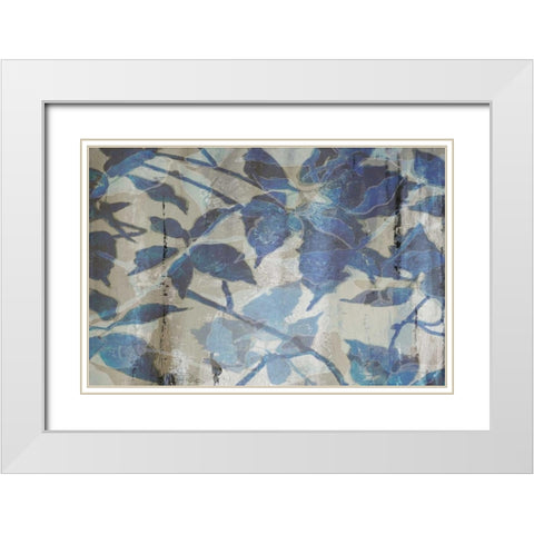 Indigo Shadows White Modern Wood Framed Art Print with Double Matting by Pinto, Patricia
