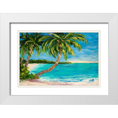 Palm Cove White Modern Wood Framed Art Print with Double Matting by DeRice, Julie