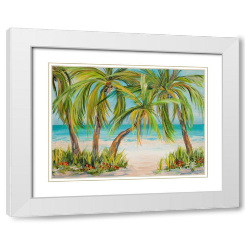 Palm Life White Modern Wood Framed Art Print with Double Matting by DeRice, Julie